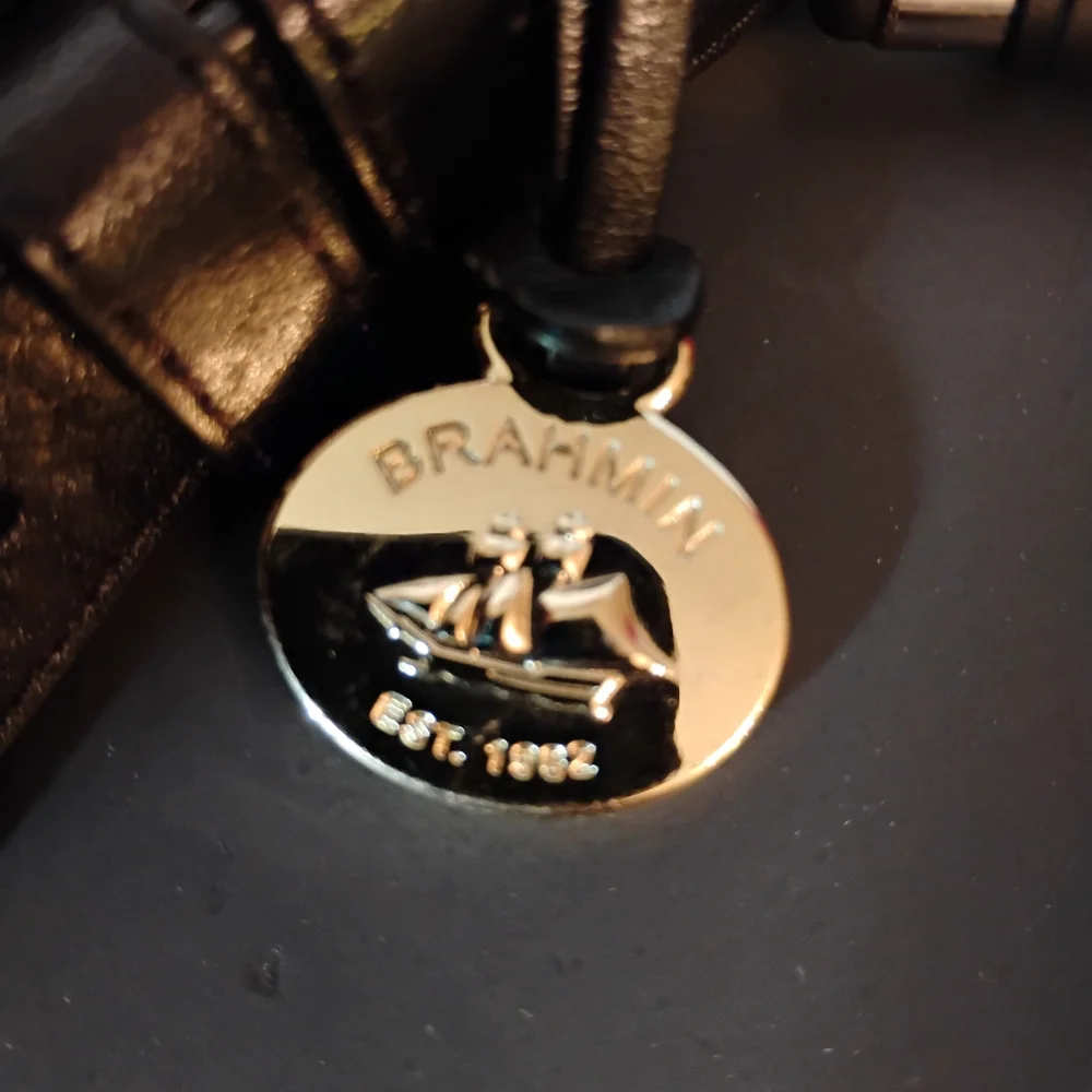 Brahmin Leather Croc Patchwork Shoulder Purse - Picture 15 of 16